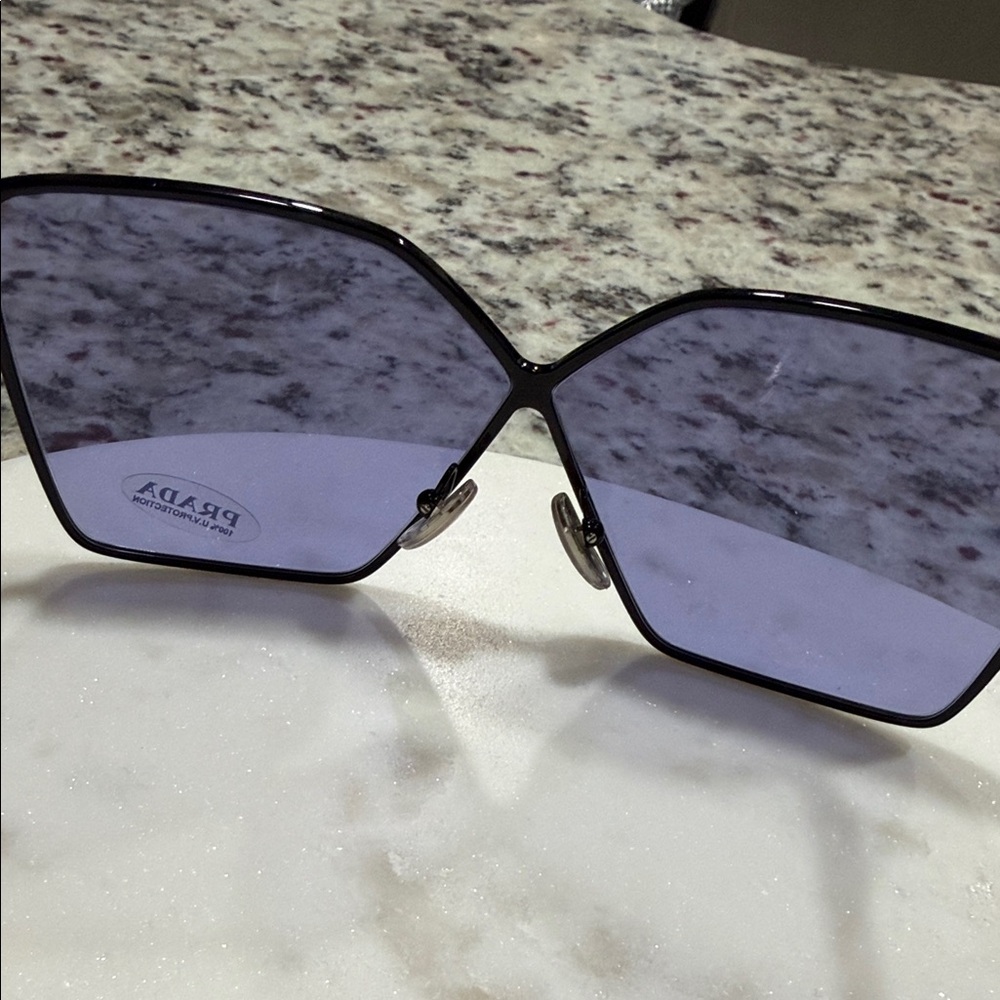 Prada Women's Chic Black and Purple Sunglasses - Picture 2 of 6